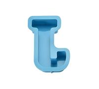 sourcing map 4 Inch Large 3D Alphabet Letter Mold, Silicone Resin Letter Mold for Epoxy Resin Art DIY Crafts Decoration J Blue