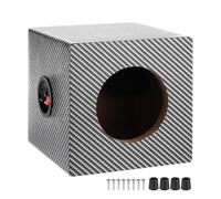 sourcing map 4 Inch Ported Wooden Speaker Enclosure, Black White Single Vented Subwoofer Box Car Audio Truck Speaker Box for DIY Home Vehicle Audio Custom Sound Supplies