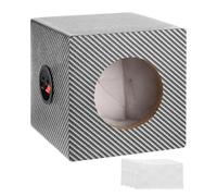 sourcing map 4 Inch Ported Wooden Speaker Enclosure, Black White Single Vented Subwoofer Box Car Audio Truck Speaker Boxes for DIY Home Vehicle Audio Custom Sound Supplies