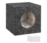 sourcing map 4 Inch Ported Wooden Speaker Enclosure, Gray Single Vented Subwoofer Box Car Audio Truck Speaker Box for DIY Homes Vehicle Audio Custom Sound Supplies