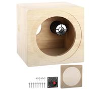 sourcing map 4 Inch Ported Wooden Speaker Enclosure, Natural Wood Single Vented Subwoofer Box Car Audio Truck Speaker Box for DIY Home Vehicle Audio Custom Sound Supplies