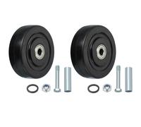 sourcing map 4 Inch Push Cart Wheel Replacement, 2Pcs Rubber Shelf Plate Caster Wheels with Double Roller Bearings Anti-Static Up to 176 lbs Wheel Only for Trailer Platform Trucks Black