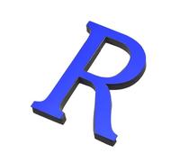 sourcing map 4 inch R House Mailbox Letters Stickers 3D Street Address Letter Self Adhesive Decal Alphabet for Home Office Apartment, Blue
