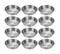 sourcing map 4 Inch Stainless Steel Sauce Dishes, 12 Pcs Mini Individual Round Seasoning Dishes Condiment Tray Sushi Dipping Bowl Mixing Saucers Appetizer Plates for Prep Side Dish, Silver