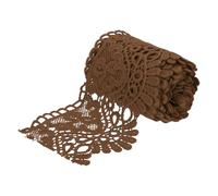 sourcing map 4 Inch Wide 3 Yard Lace Ribbon Floral Pattern Dark Brown Lace Trim Ribbon for Sewing Making DIY Crafts Gift Wrapping Wedding Decor