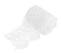 sourcing map 4 Inch Wide 5 Yard Lace Ribbon Floral Pattern White Lace Trim Ribbon Milk Silk Lace Trim for Sewing Making, DIY Crafts,Gift Wrapping, Wedding Decor