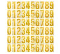 sourcing map 4 Inches Reflective Mailbox Numbers Vinyl Waterproof Number Stickers for Houses/Outside Sticker Decal, Gold Tone 6 Sets