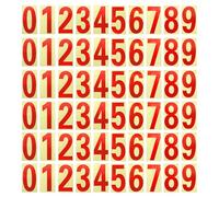 sourcing map 4 Inches Reflective Mailbox Numbers Vinyl Waterproof Number Stickers for Houses/Outside Sticker Decal, Red 6 Sets