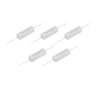 sourcing map 4 Ohm Ceramic Cement Resistor, 7W Power Wirewound Horizontal Cement Resistor Kit Tolerance 5% for Audio Equipment Power Adapters Frequency Divider Circuit Board(Pack of 5)