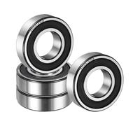 sourcing map 4 Pack 6003 2RS Deep Groove Ball Bearings, 17x35x10mm Chrome Steel Double Rubber Seal Bearing for Electric Motor, Home Appliances, Garden Machinery, (ABEC5)