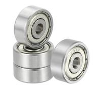 sourcing map 4 Pack 633ZZ Deep Groove Ball Bearings, 3x13x5mm Chrome Steel Double Shield Bearing for Electric Motor, Home Appliances, Garden Machinery, (ABEC5)