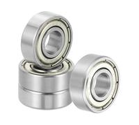 sourcing map 4 Pack 696ZZ Deep Groove Ball Bearings, 6x15x5mm Chrome Steel Double Shield Bearing for Electric Motor, Home Appliances, Garden Machinery, (ABEC5)