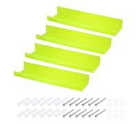 sourcing map 4 Pack Acrylic Shelves for Wall, 15 Inch Fluorescent Green Floating Shelves Wall Mount Display Shelf for Bathroom, Bedroom, Living Room, Room Decor