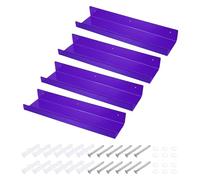 sourcing map 4 Pack Acrylic Shelves for Wall, 15 Inch Purple Floating Shelves Wall Mount Display Shelf Organizer for Bathroom, Bedroom, Living Room, Room Decor