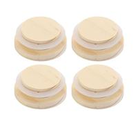 sourcing map 4 Pack Bamboo Mason Jar Lids, 52mm/2.05inch Wooden Mason Jar Lid Bamboo Lids Wide Mouth Mason Jars with Silicone Sealing Rings for Dry Food Storage