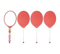 sourcing map 4 Pack Beadable Mirrors with Handle, 7.7 Inch Long Oval Shape Bead Mirror Bars Removable for Women DIY Crafts Travel Makeup(Bright Red)