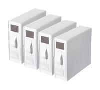 sourcing map 4 Pack Bed Sheet Organizers and Storage with Handle, Foldable Bedding Duvet Cover Set Organizer Storage Closet and Under Bed Storage Containers, White