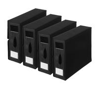 sourcing map 4 Pack Bed Sheet Organizers and Storage with Handle, Foldable Bedding Duvet Cover Set Organizer Storage Closet and Under Bed Storage Containers, Black