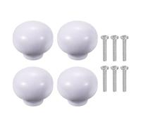 sourcing map 4 Pack Ceramic Cabinet Knobs, 1.3 Inch Round Ceramic Drawer Knob Dresser Pulls with Mounting Screws Knobs Modern Furniture Handles for Kitchen Closet Cupboard, Purple
