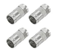 sourcing map 4 Pack Coaxial Cable Connector, F Male to PAL Female Adapter Extender 75 Ohm Nickel Plated F Type Coax Extension Coupler Convertor 22.5x11mm for Broadcast, Antenna
