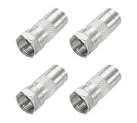 sourcing map 4 Pack Coaxial Cable Connector, F Male to PAL Male Adapter Extender 75 Ohm Nickel Plated F Type Coax Extension Coupler Convertor 26x10.5mm for Broadcast, Antenna