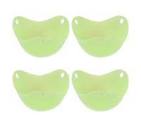 sourcing map 4 Pack Egg Poacher, Nonstick Silicone Egg Poacher Cups Poached Cups Kitchen Breakfast Gadget for Microwave Air Fryer Stove Top Cooking Boiled Poached, Green