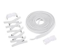 sourcing map 4 Pack Elastic Tieless Shoe Laces No Tie Flat Shoelaces Stretch Shoes Strings for Adults Sneakers, White