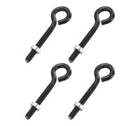 sourcing map 4 Pack Eye Bolts, M5 x 35mm 304 Stainless Steel Threaded EyeBolt Black Eye Hooks with Nut for Hanging or Securing Cables