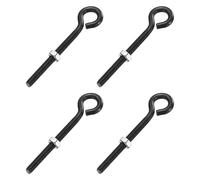 sourcing map 4 Pack Eye Bolts, M5 x 60mm 304 Stainless Steel Threaded EyeBolt Black Eye Hooks with Nut for Hanging or Securing Cables