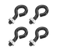 sourcing map 4 Pack Eye Bolts, M6 x 12mm 304 Stainless Steel Threaded EyeBolt Black Eye Hooks with Nut for Hanging or Securing Cables