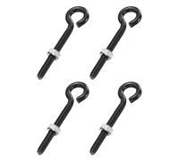 sourcing map 4 Pack Eye Bolts, M6 x 60mm 304 Stainless Steel Threaded EyeBolt Black Eye Hooks with Nut for Hanging or Securing Cables