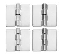 sourcing map 4 Pack Heavy Duty Weldable Hinges, 1" x 1.26" x 0.06" Weld on Butt Hinge 304 Stainless Steel Folding Metal Gate Hinges for Trailer Doors, Silver