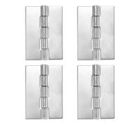 sourcing map 4 Pack Heavy Duty Weldable Hinges, 3" x 1.97" x 0.08" Weld on Butt Hinge 304 Stainless Steel Folding Metal Gate Hinges for Trailer Doors, Silver