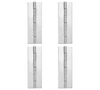 sourcing map 4 Pack Heavy Duty Weldable Hinges, 4" x 1.26" x 0.06" Weld on Butt Hinge 304 Stainless Steel Folding Metal Gate Hinges for Trailer Doors, Silver