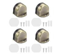 sourcing map 4 Pack Low Dome Floor Door Stop, 1.5" H x 1.65" W Stainless Steel Door Stopper, Rubber Bumper Wall Protector with Screws&Adhesive Tape for Bedroom Bathroom Office, Bronze