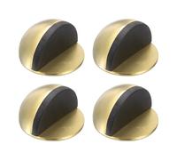 sourcing map 4 Pack Low Dome Floor Door Stop, 45mm Dia. Self Adhesive Door Stoppers, No Drilling Stainless Steel Half Dome Rubber Bumper Wall Protector for Bedroom Bathroom, Gold