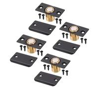 sourcing map 4 Pack Magnet Door Catch, Adjustable Magnetic Closet Ball Door Catch with Screws, Stainless Steel Latch Replacement for Top of Doors, Invisible Cabinet, Closet, Bedroom, (Black)