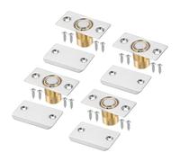 sourcing map 4 Pack Magnet Door Catch, Adjustable Magnetic Closet Ball Door Catch with Screws, Stainless Steel Latch Replacement for Top of Doors, Invisible Cabinet, Closet, Bedroom, (Silver)
