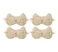 sourcing map 4 Pack Plush Sleep Masks, Cute Light Eye Mask Soft Sleeping Eye Cover with Elastic Strap, Glitter Star Pattern, Unisex for Sleeping Travel Office Nap Side Sleeper, Brown