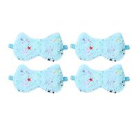 sourcing map 4 Pack Plush Sleep Masks, Cute Light Eye Mask Soft Sleeping Eye Cover with Elastic Strap, Glitter Star Pattern, Unisex for Sleeping Travel Office Nap Side Sleeper, Blue