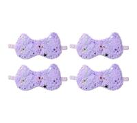 sourcing map 4 Pack Plush Sleep Masks, Cute Light Eye Mask Soft Sleeping Eye Cover with Elastic Strap, Glitter Star Pattern, Unisex for Sleeping Travel Office Nap Side Sleeper, Purple