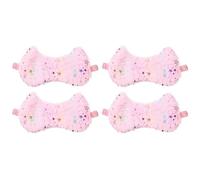 sourcing map 4 Pack Plush Sleep Masks, Cute Light Eye Mask Soft Sleeping Eye Cover with Elastic Strap, Glitter Star Pattern, Unisex for Sleeping Travel Office Nap Side Sleeper, Pink