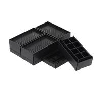 sourcing map 4-Pack Rectangle Bed Risers, 1.6 Inch Frameless Heavy Duty Adjustable Furniture Risers for Bed Sofa Table and Couch Lift (Black)