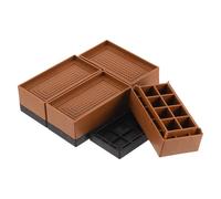 sourcing map 4-Pack Rectangle Bed Risers, 1.6 Inch Full Edge Heavy Duty Adjustable Furniture Risers for Bed Sofa Table and Couch Lift (Brown)