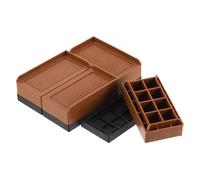 sourcing map 4-Pack Rectangle Bed Risers, 1.6 Inch L-Edge Heavy Duty Adjustable Furniture Risers for Bed Sofa Table and Couch Lift (Brown)