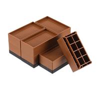 sourcing map 4-Pack Rectangle Bed Risers, 2.95 Inch Full Edge Heavy Duty Adjustable Furniture Risers for Bed Sofa Table and Couch Lift (Brown)