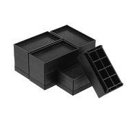 sourcing map 4-Pack Rectangle Bed Risers, 2.95 Inch Full Edge Heavy Duty Adjustable Furniture Risers for Bed Sofa Table and Couch Lift (Black)