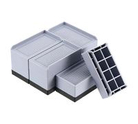 sourcing map 4-Pack Rectangle Bed Risers, 3.15 Inch L-Edge Heavy Duty Adjustable Furniture Risers for Bed Sofa Table and Couch Lift (Gray)