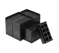 sourcing map 4-Pack Rectangle Bed Risers, 4.33 Inch L-Edge Heavy Duty Adjustable Furniture Risers for Bed Sofa Table and Couch Lift (Black)