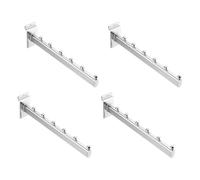sourcing map 4 Pack Slat Wall Clothes Hangers, 12 Inch Ball Waterfall Slat Wall Hooks Heavy Duty Slat Wall Hooks Accessories for Clothing Retail Display, Silver